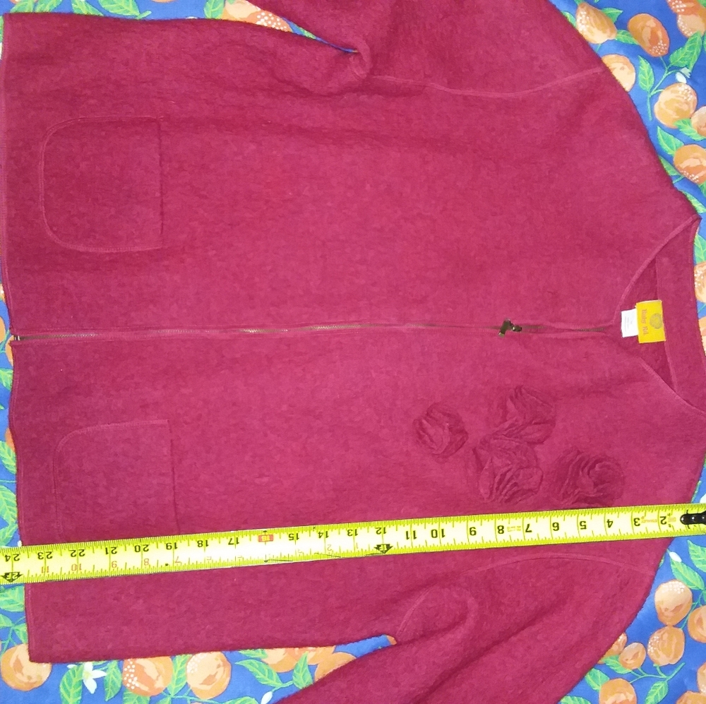 RUBY RD WOMENS 100%WOOL RED BLAZER - Picture 4 of 7